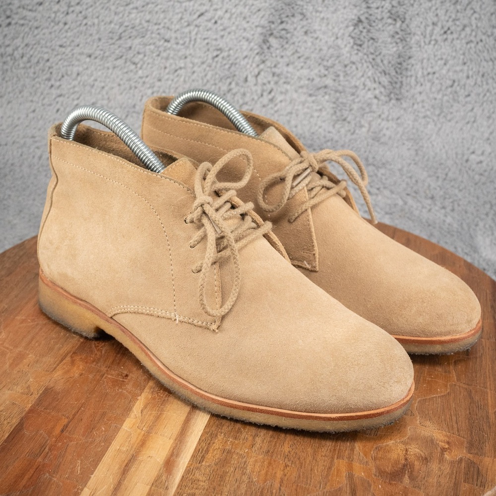 Johnston & Murphy Ankle Boot Chukka Tan Suede Lace-Up Women Size 8 Gum Sole Shoe